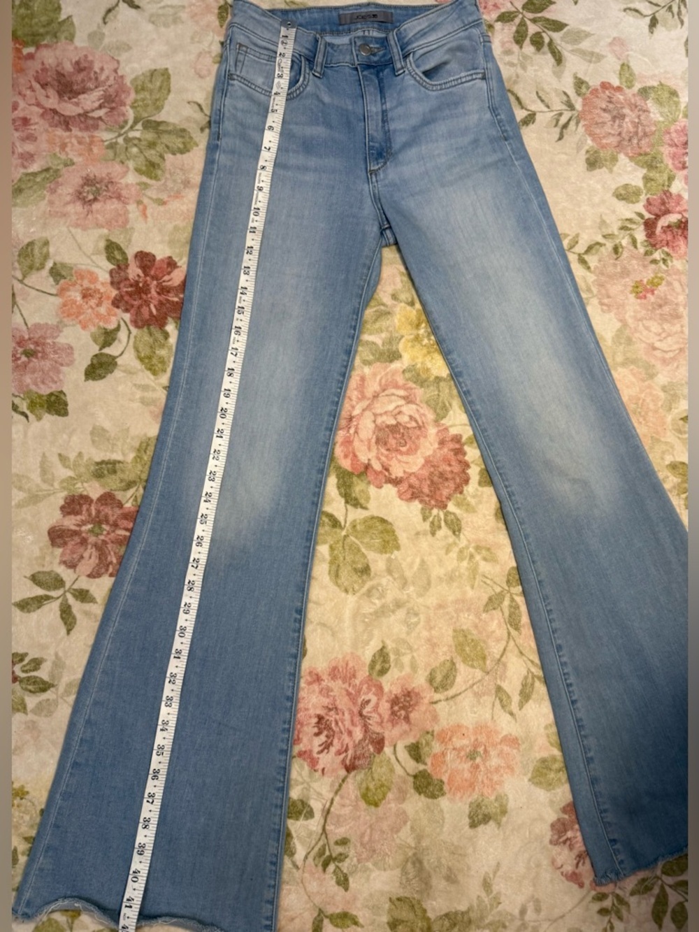 Joes Jean Flare Distressed Hem Light Wash High Rise Jeans - Picture 7 of 13